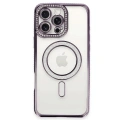 HERŞEYTREND İphone 16 Pro Kılıf Joke Simli Magneticsafe Kılıf - Derin Mor