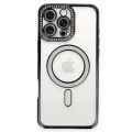 HERŞEYTREND İphone 16 Pro Max Kılıf Joke Simli Magneticsafe Kılıf - Gri
