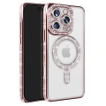 HERŞEYTREND İphone 16 Pro Max Kılıf Joke Simli Magneticsafe Kılıf - Pembe