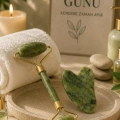 HERŞEYTREND Jade Stone Yüz Bakım Seti Gua Sha ve Roller Masaj Taşı