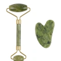 HERŞEYTREND Jade Stone Yüz Bakım Seti Gua Sha ve Roller Masaj Taşı