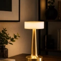HERŞEYTREND Kablosuz Mantar Masa Lambası Gold Kare Tasarım Type C Şarjlı