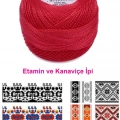 HERŞEYTREND Kaplan Etamin Ve Kanaviçe İpi 8 No Kod/Renk: NAR ÇİÇEĞİ - mudanis
