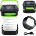 HERŞEYTREND Katlanabilir Kamp Lambası Akordiyon Lamba Şarjlı 3 Kademeli Solar
