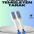 HERŞEYTREND Kendini Temizleyen Ergonomik Saç Tarağı – ABS Gövde, Silikon Diş