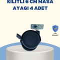 HERŞEYTREND Kilitli Mobilya Tekerleği 6 cm 4’lü Kolay Kurulum
