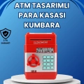 HERŞEYTREND Kırmızı ATM Tasarımlı Şifreli Para Kasası Kumbara