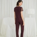HERŞEYTREND  Kısa Kollu ve Dantelli V Yaka Pijama Takımı