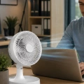 HERŞEYTREND Kompakt Mini Fan Otomatik Salınımlı Sessiz Masaüstü Vantilatör