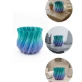 HERŞEYTREND Mavi Degrade Kıvrımlı 3D Vazo Minimal Modern Ev Dekoru