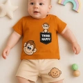 HERŞEYTREND Maymun Desenli 2li Erkek Bebek Takım