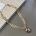 HERŞEYTREND Metal Kalp Kolye - Altın