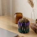 HERŞEYTREND Modern Dalgalı Yüzey Tasarımlı Mor 3D Dekoratif Saksı Vazo