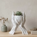 HERŞEYTREND Modern Ev Dekoru İçin El Şeklinde 3D Baskı Dekoratif Saksı Vazo