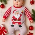 HERŞEYTREND Noel Baba Detaylı Bebek Tulum % 100 Pamuk