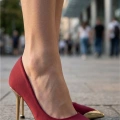 HERŞEYTREND Norji Bordo Saten Stiletto Ayakkabı