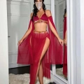 HERŞEYTREND  Özel Tasarım Kırmızı Harem Kostümü