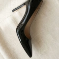 HERŞEYTREND Pley Siyah Cilt Stiletto Ayakkabı