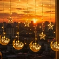 HERŞEYTREND Ramazan Temalı LED Işık Hilal ve Yıldız Figürlü Dekor Lambası