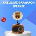 HERŞEYTREND Retro Tasarımlı Mini Bluetooth Hoparlör ve FM Radyo Çoklu Medya