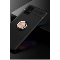 HERŞEYTREND Samsung Galaxy M51 Kılıf Range Yüzüklü Silikon - Siyah-gold