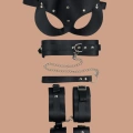 HERŞEYTREND  Siyah 4lü Maske ,Tasma,Kelepce Harness Set