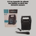 HERŞEYTREND Taşınabilir 6.5” Bluetooth Hoparlör USB TF Kart Mikrofonlu Şarjlı Sistem