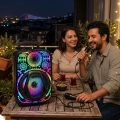 HERŞEYTREND Taşınabilir Bluetooth Speaker Mikrofonlu RGB Işıklı Karaoke Ses Sistemi