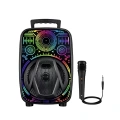 HERŞEYTREND Taşınabilir Bluetooth Speaker Mikrofonlu RGB Işıklı Karaoke Ses Sistemi