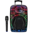 HERŞEYTREND Taşınabilir Bluetooth Speaker Mikrofonlu RGB Işıklı Karaoke Ses Sistemi