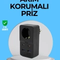 HERŞEYTREND Termal Korumalı Priz Otomatik Çocuk Kilidi 4 USB Type C