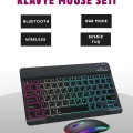 HERŞEYTREND Türkçe Q Klavye Düzenli RGB Kablosuz Klavye Mouse Set