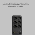 HERŞEYTREND USB Type-C Destekli Termal Korumalı 6’lı Uzatma Priz 10A 2m