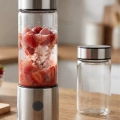 HERŞEYTREND USB Type C Şarjlı Cam Blender 6 Bıçaklı Smoothie ve Shake Blender
