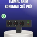 HERŞEYTREND USB ve Type-C Portlu Anahtarlı Çoklu Priz Güç Ünitesi