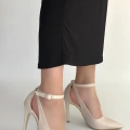 HERŞEYTREND Wenni Bej Rugan Stiletto Ayakkabı