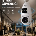 HERŞEYTREND Wi-Fi Çift Lens Ampul Kamera  Akıllı Ev Güvenliği