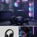 HERŞEYTREND Wireless Oyuncu Kulaklığı RGB Işıklı Uzun Bataryalı Mikrofonlu Headset