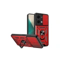 HERŞEYTREND Xiaomi Poco X6 Kılıf Pars Lens Yüzüklü Silikon - Kırmızı