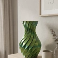 HERŞEYTREND Yeşil Spiral 3D Baskı Vazo Estetik Modern Ev Ofis Dekoru