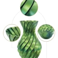 HERŞEYTREND Yeşil Spiral 3D Baskı Vazo Estetik Modern Ev Ofis Dekoru