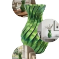 HERŞEYTREND Yeşil Spiral 3D Baskı Vazo Estetik Modern Ev Ofis Dekoru