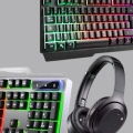 Işıklı Oyuncu Klavye Mouse ve Bluetooth Kulaklık Seti Türkçe Q USB
