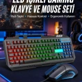 Işıklı Oyuncu Q Klavye Mouse Seti Siyah Gaming Oyuncu Klavye Yeni Nesil