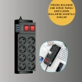 Isıya Dayanıklı Termal Akım Korumalı 8li Priz ve 3 USB Girişli Uzatma Kablosu