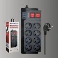 Isıya Dayanıklı Termal Akım Korumalı 8li Priz ve 3 USB Girişli Uzatma Kablosu