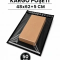 Jumbo Boy Siyah Şeffaf Kargo Poşeti 48x62+5 Cm 50 Adet