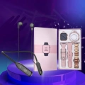 Kablolu Bluetooth Kulaklık ve Kadınlara Özel Bileklik Hediyeli Yeni Nesil Akıllı Saat 3 Kordonlu