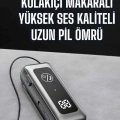 Kablolu Makaralı Bluetooth Kulaklık Uzun Pil Ömrü Dijital Göstergeli