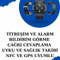 Kablosuz Bluetooth Bağlantılı Kulaklık ve Dokunmatik Ekran Akıllı Saat Arama Cevaplama